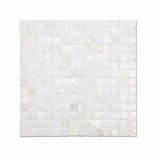 Luxury Mother of Pearl Shell  Mosaic White Marble Mosaic Square Tile for Backsplash Kitchen